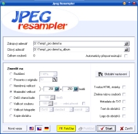 nhled na obrazovku Jpeg resampler